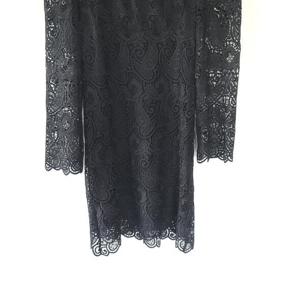 NEW Anthropologie Maeve Embroidered Black Lace Mini Dress - Size 8 - Picture 5 of 10